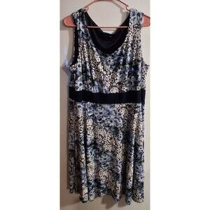 Perceptions Multicolor Floral Sleeveless Dress Sz 1X